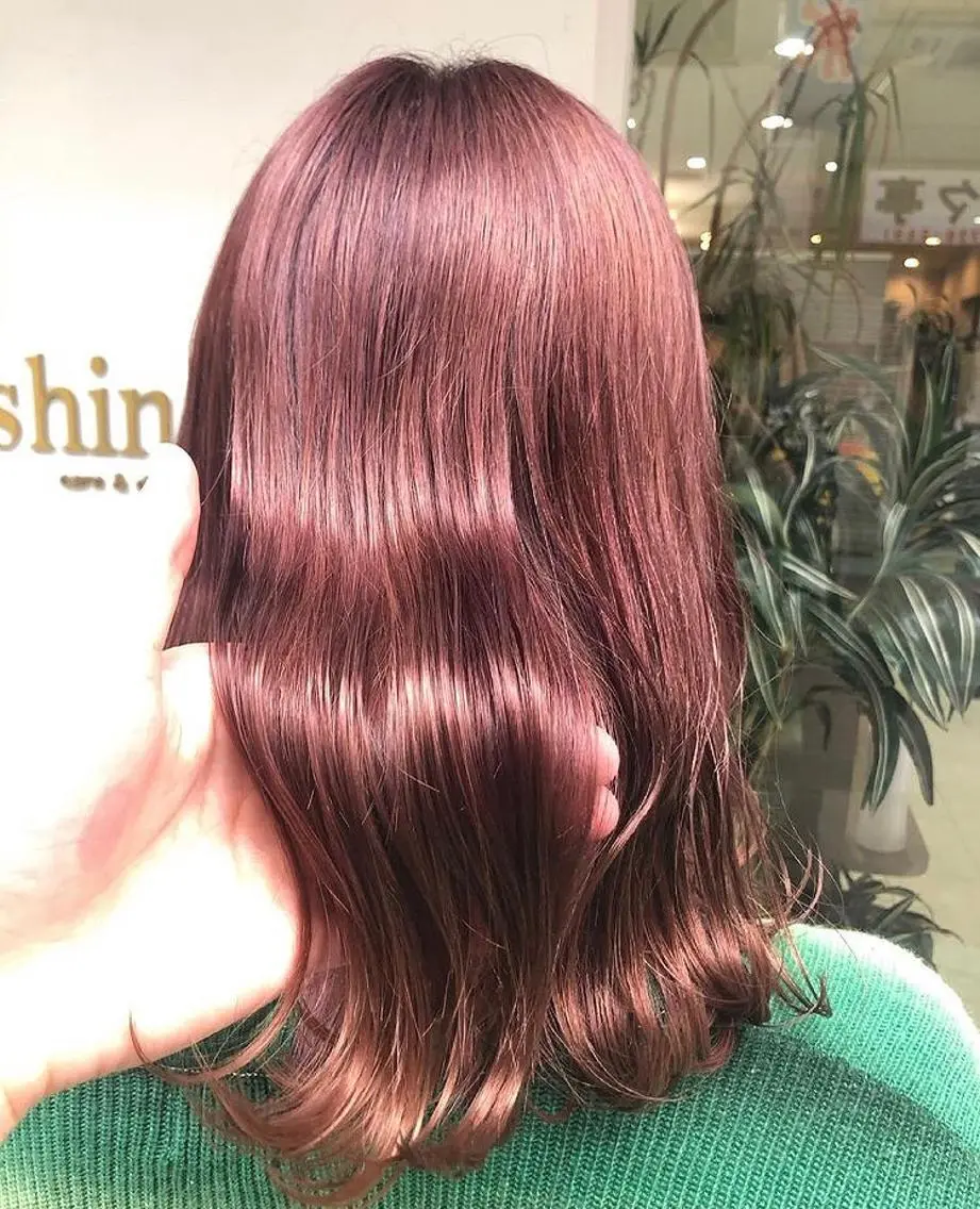 ミディアム カラー ヘアアレンジ ピンクカラー 髪質改善/ ツヤ髪カラー/高井のヘアスタイル
