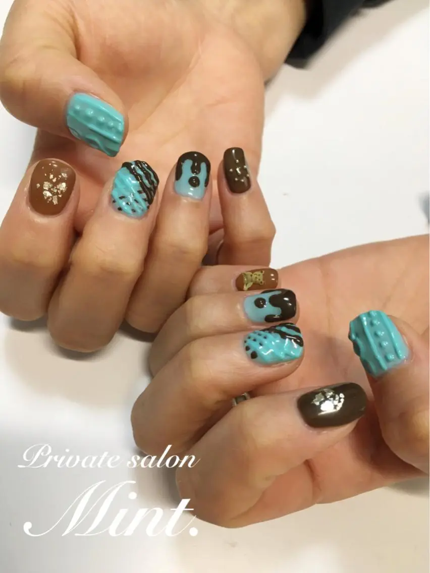 ショート ネイル ジェルネイル 持ち込み ハンドネイル Mint. nailのネイルデザイン
