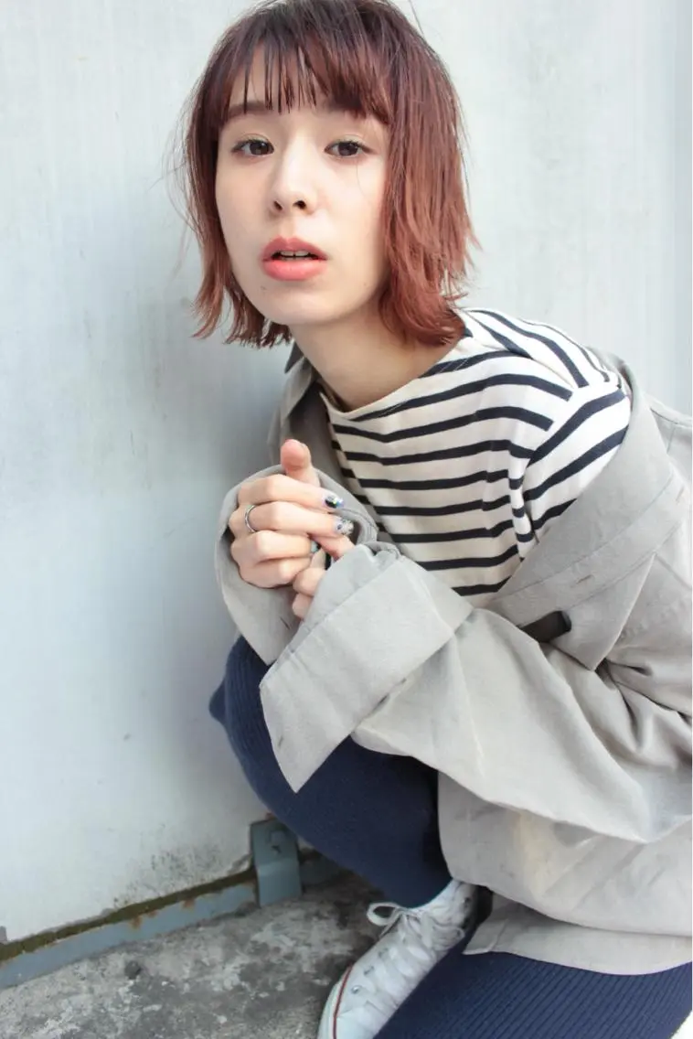 ショート シースルーバング 外ハネヘア gite カワムラナオキのヘアスタイル