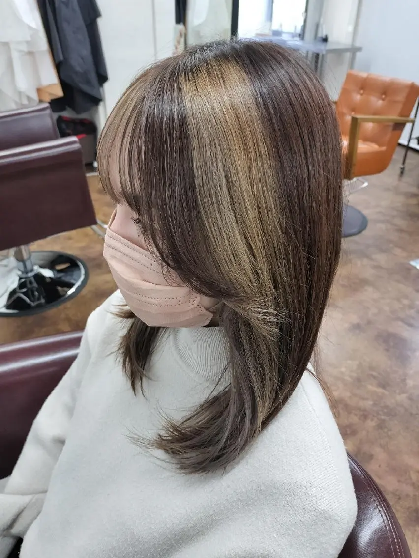 カラー セミロング 【名古屋】モデル募集 arisaのヘアスタイル