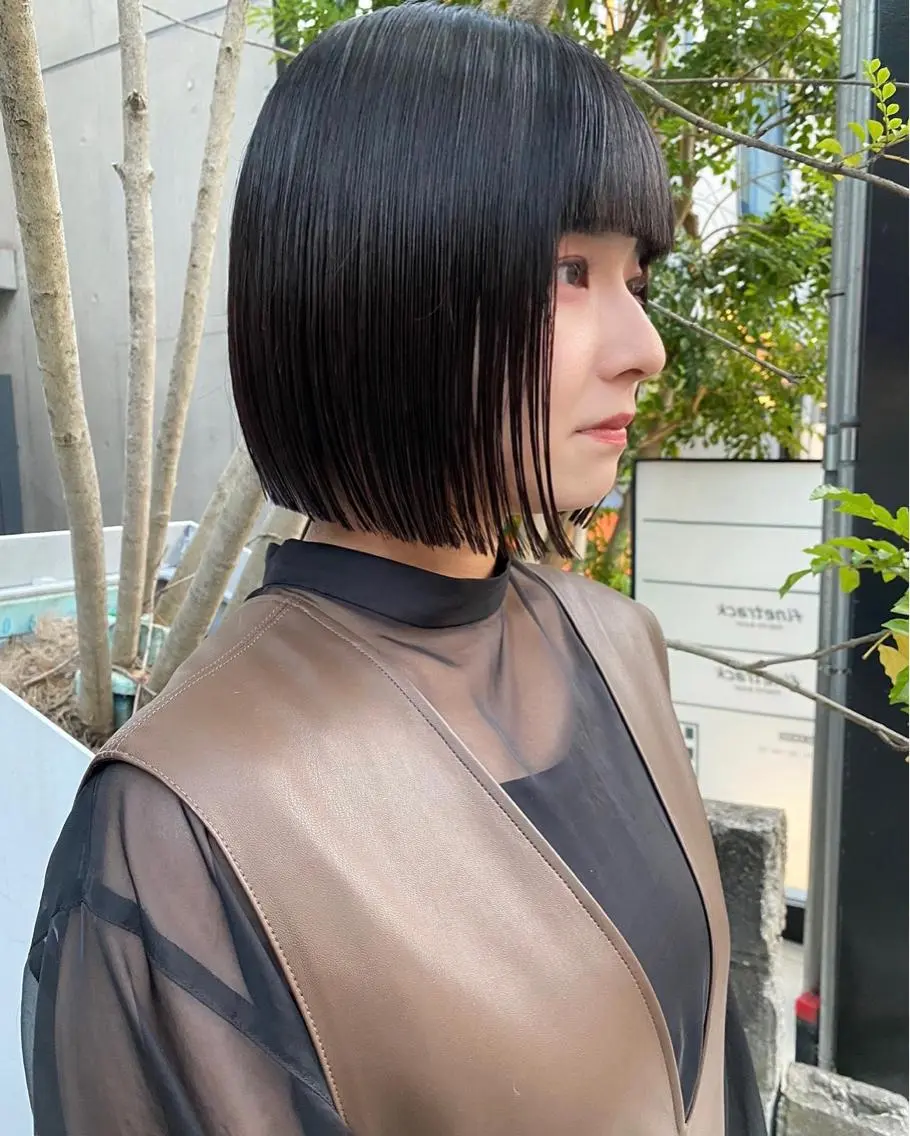 ショート カラー 切りっぱなしボブ ボブ カット ヘアカラー トリートメント 似合わせレディース/ メンズ/あゆかのヘアスタイル