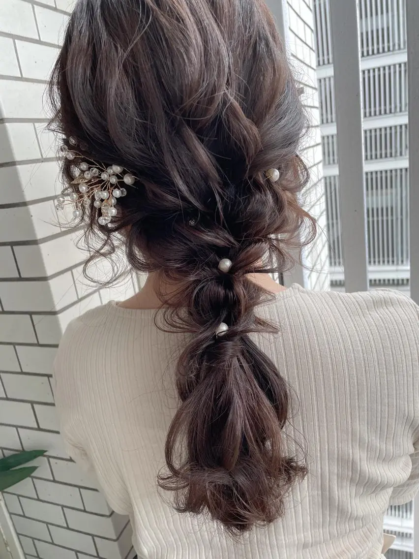 ロング ヘアアレンジ キッズ 結婚式・ブライダル 子どものヘアアレンジ ヘアメイク10年から 美容師💄Anriのヘアスタイル