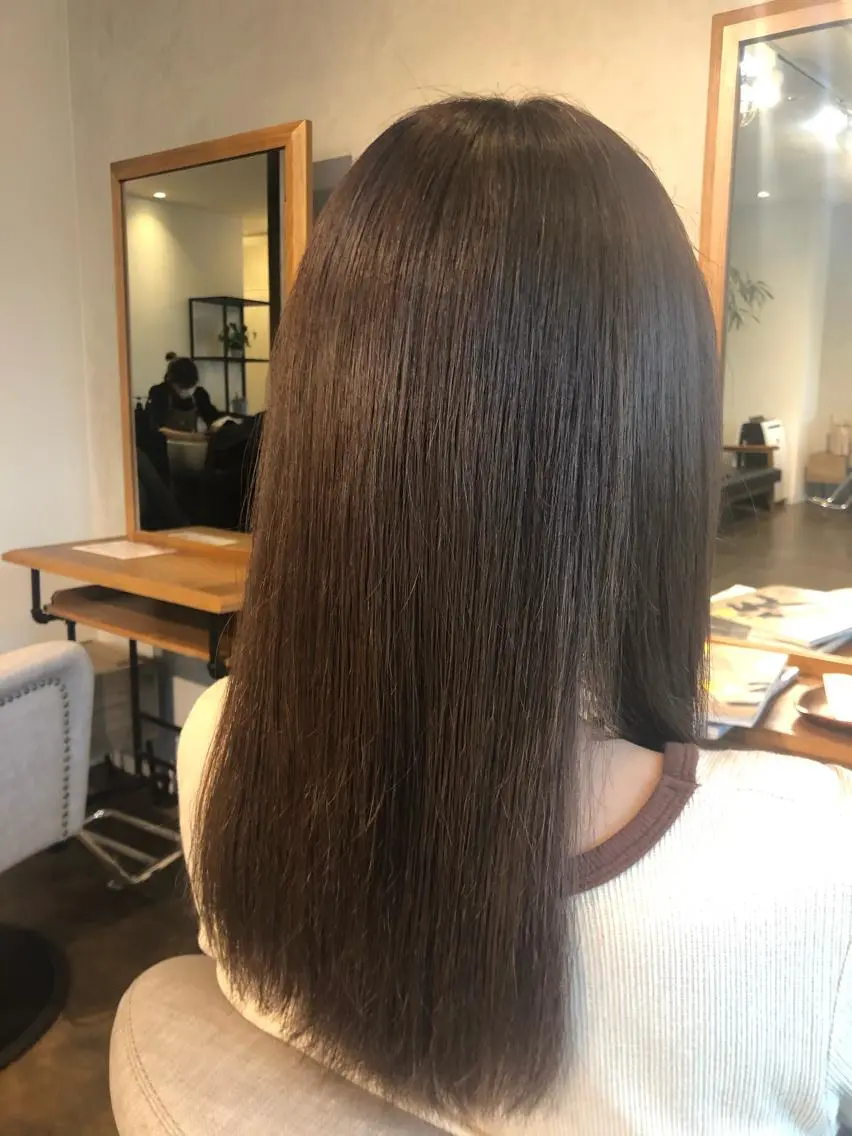 セミロング カラー アッシュ ベージュカラー ブリーチ ブラウンカラー ラベンダーカラー Hair&Make Nahoのマツエク・マツパデザイン