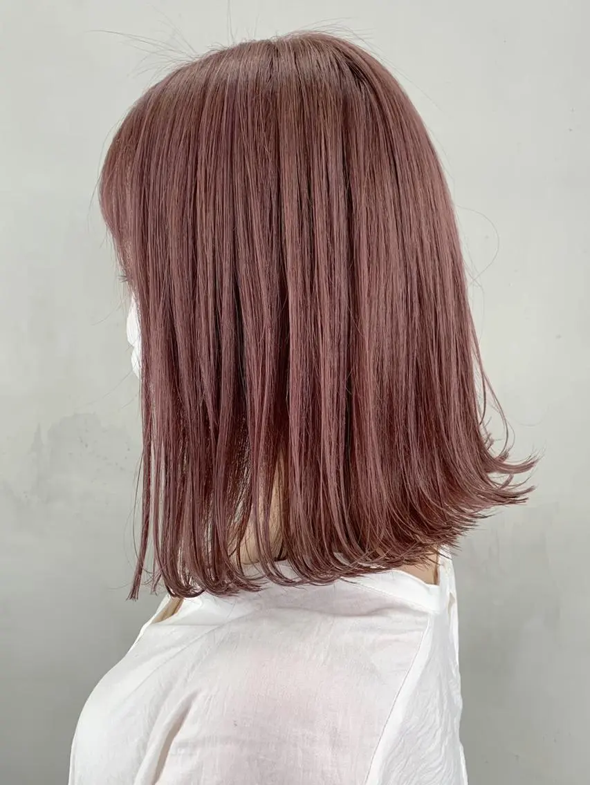 ミディアム カラー パーマ ベージュカラー ピンクカラー ピンクベージュ ITbyALBUM 浦和店のヘアスタイル