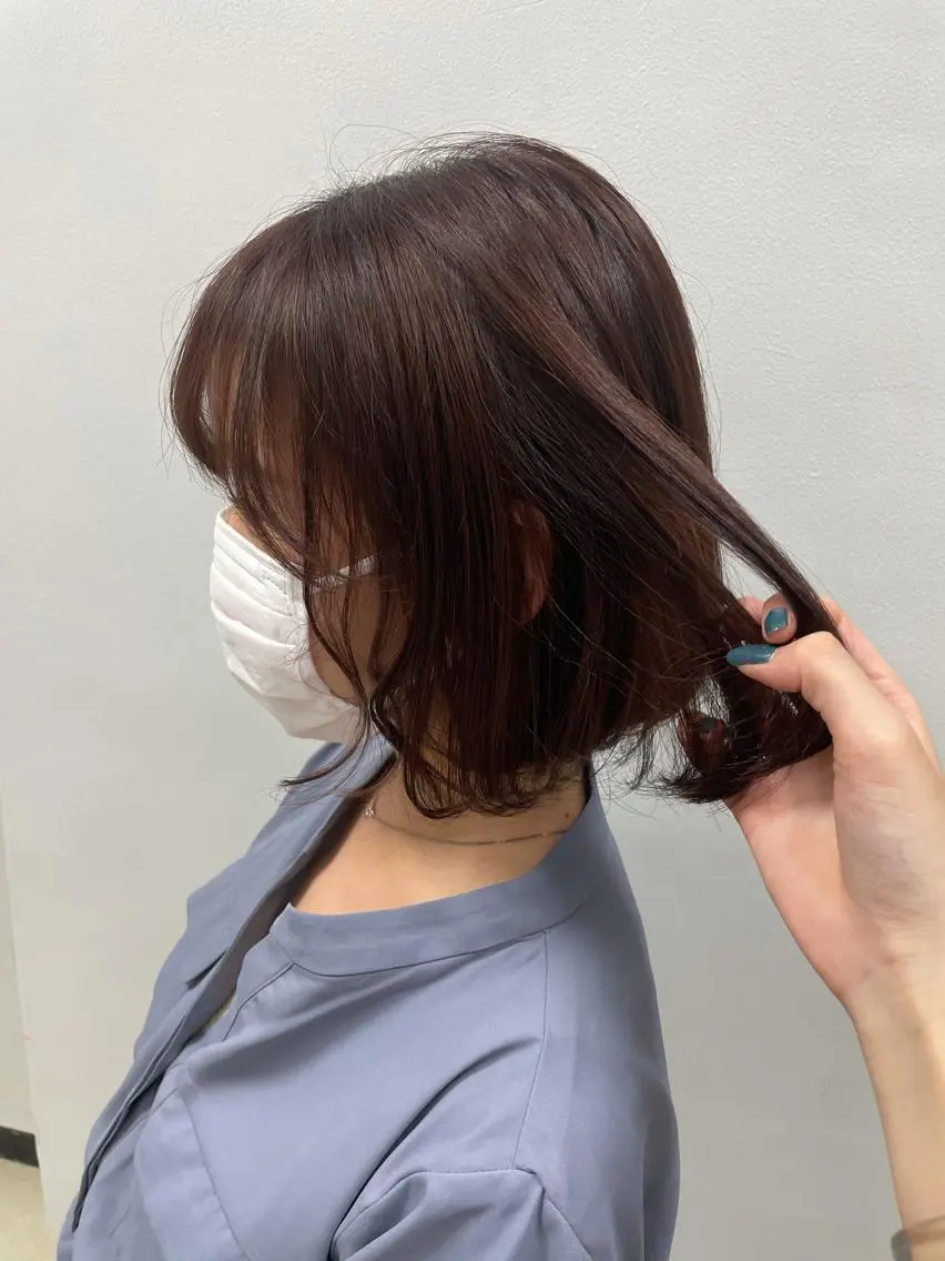 ショート カラー パーマ ヘアアレンジ メンズ キッズ ネイル マツエク・マツパ 透明感カラー・レイヤ ー🎀amika🎀のヘアスタイル