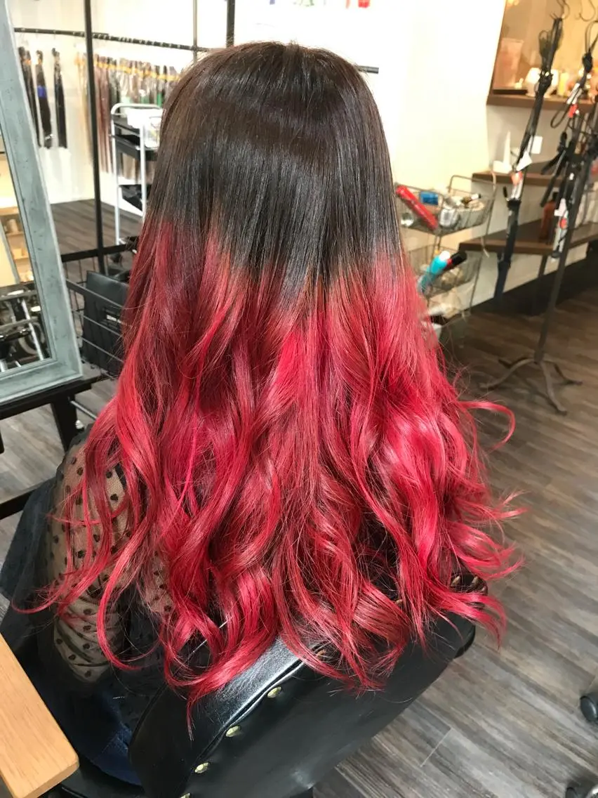 ロング カラー ピンクカラー WEST OLAND 安藤のヘアスタイル