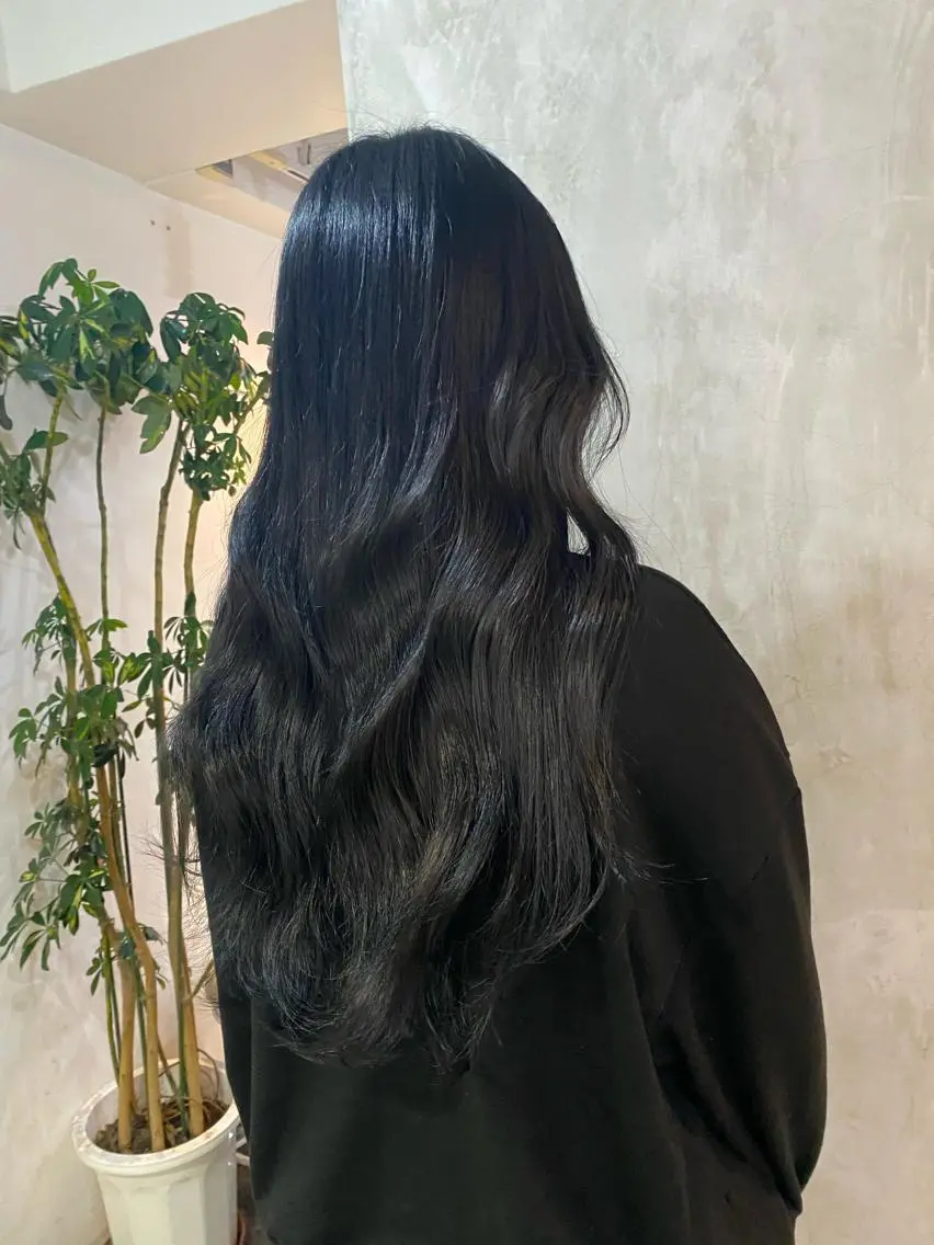 ロング レイヤーカット 【縮毛矯正髪質改善】 中山健太のヘアスタイル