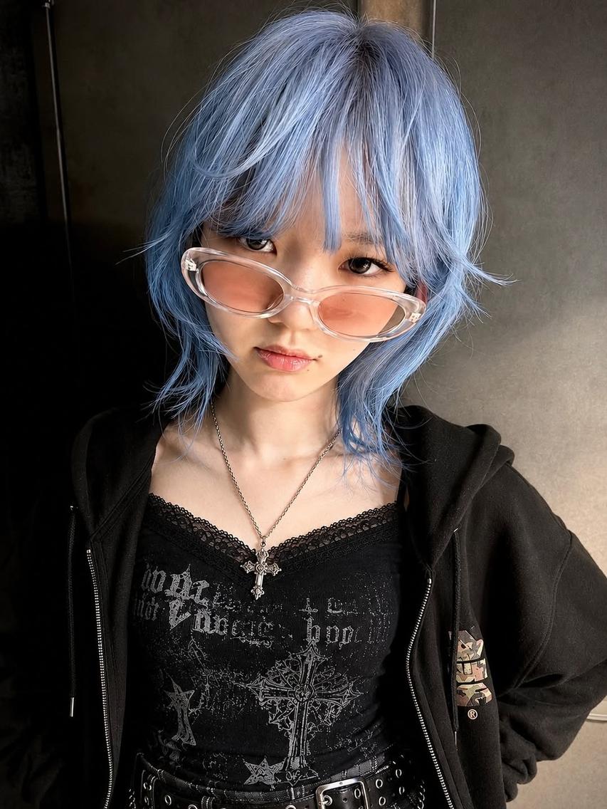 ミディアム カラー レイヤーカット ウルフカット カット ヘアカラー トリートメント ウルフレイヤー/ 中性ウルフ/タカハシのヘアスタイル