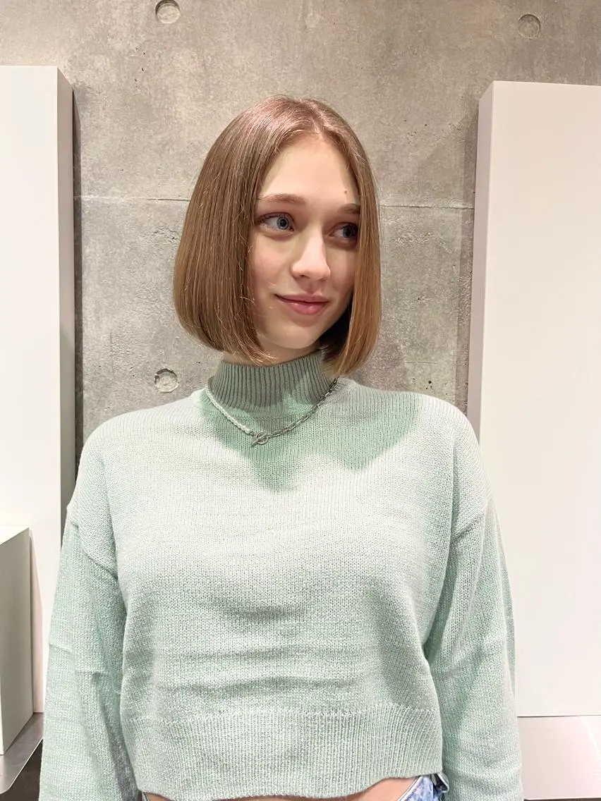 ミディアム ミディアムパーマ miharu/ 茨木 English OKのヘアスタイル