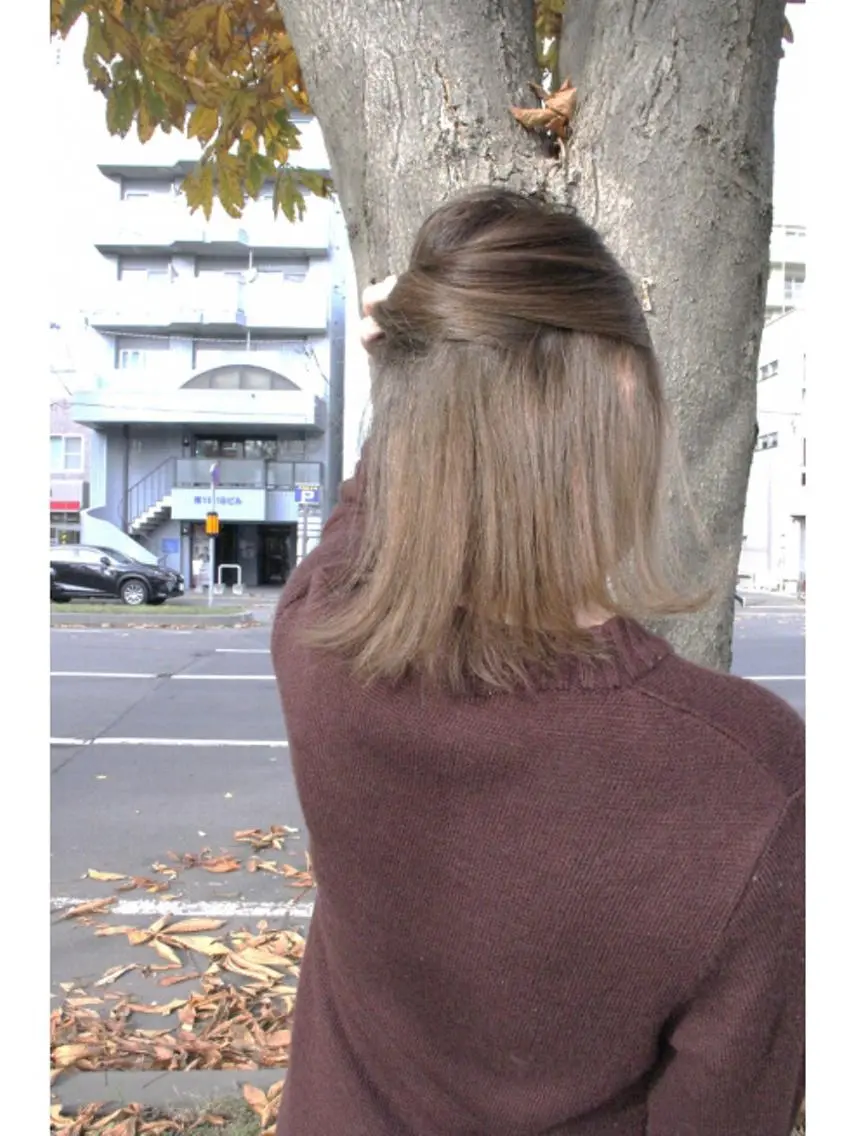 ミディアム カラー イルミナカラー トリートメント ママ美容師 ＊ヒマワリのヘアスタイル