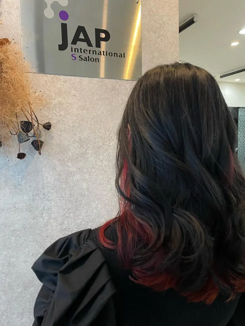 ロング カラー インナーカラー たなか りなのヘアスタイル