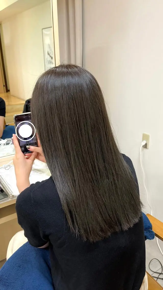 ロング カラー グレージュ オリーブグレージュ オリーブグレー 金山/透明感カラー ヘッドスパ/hinaのヘアスタイル