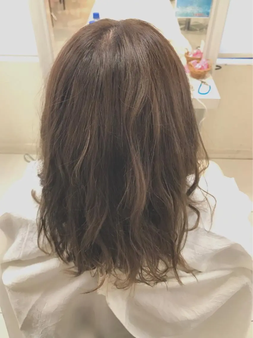 セミロング カラー ヘアアレンジ ベージュカラー 【メンズ縮毛矯正/ Ryoka】のヘアスタイル