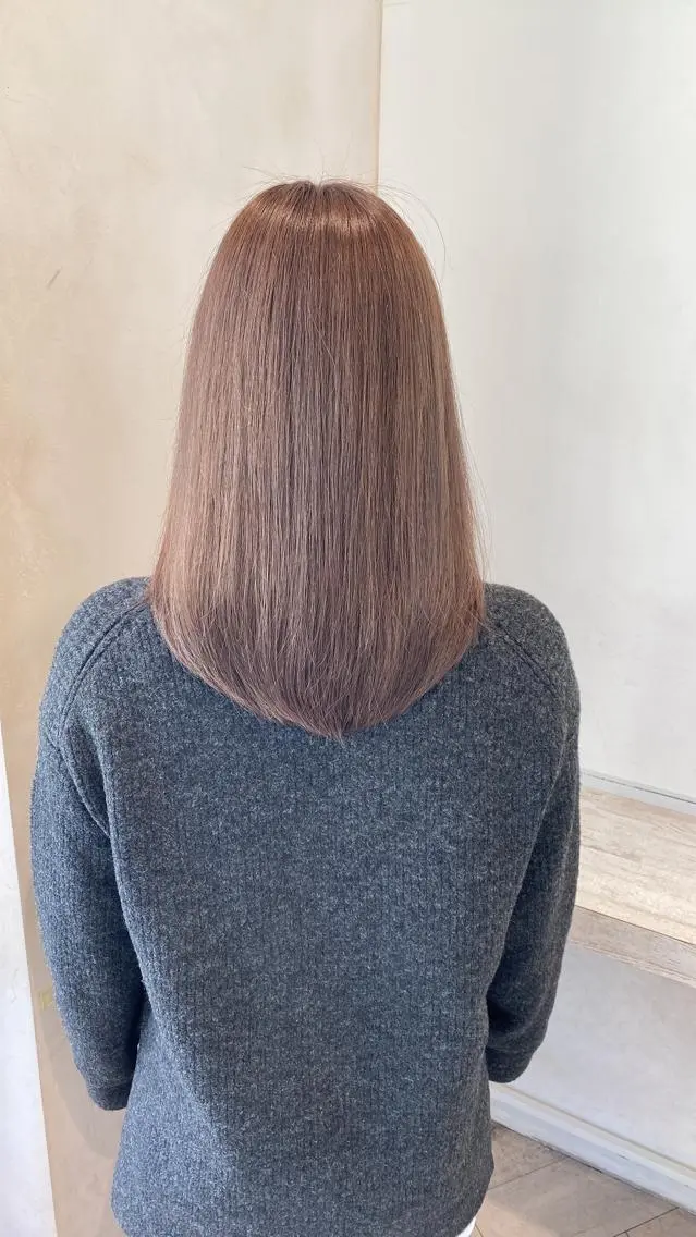セミロング くびれヘア 髪質改善 縮毛矯正 カット ヘアカラー トリートメント 前髪顔まわりカット 🌈中村海聖のヘアスタイル