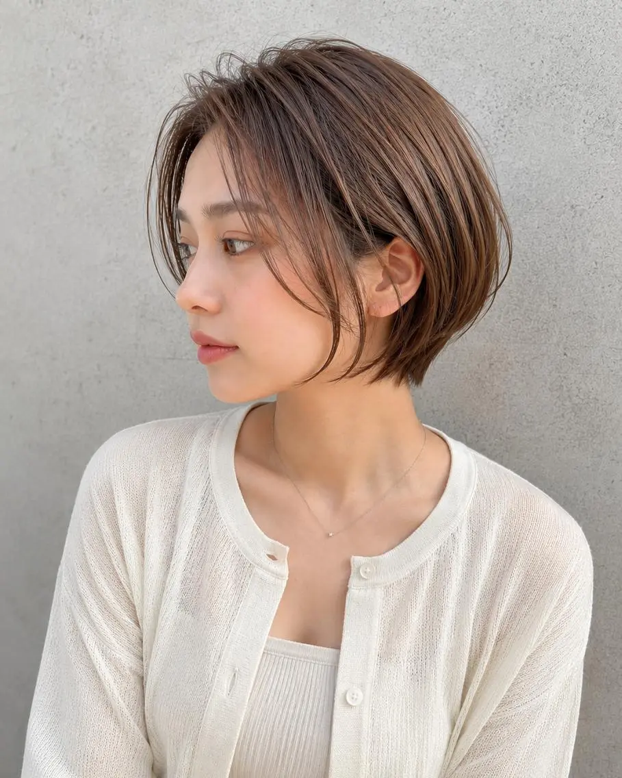ショート ブリーチなし透明感 カラー🌷宮部楓奈のヘアスタイル