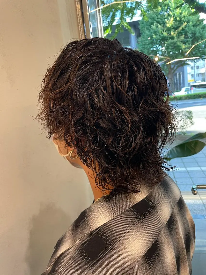 ショート ウルフカット カット パーマ ♦️モテ髪創作者 SUGA♦️のヘアスタイル