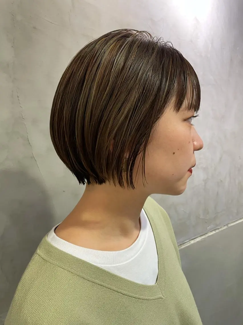 ショート ハイライト カット ヘアカラー トリートメント ayane⭐️ボブ・ ショート・パーマのヘアスタイル
