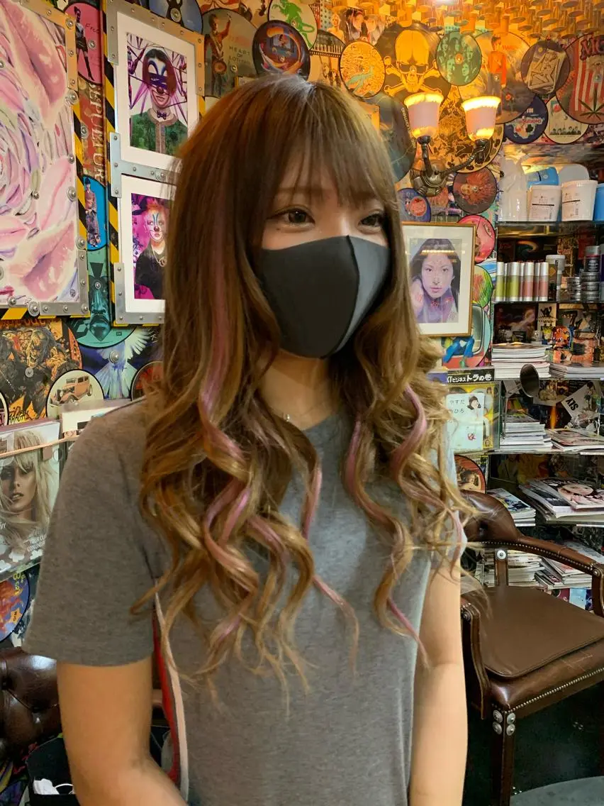 ロング カラー ヘアアレンジ 編み込みエクステ メッシュ パープルカラー エクステ 🌈派手髪エクステ ブレイズ🌈ひろとのヘアスタイル