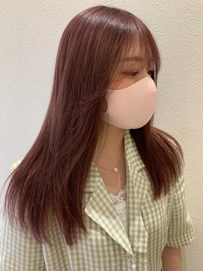 ロング カラー ピンクカラー カット ヘアカラー トリートメント hubhair レイヤー/透明感のヘアスタイル