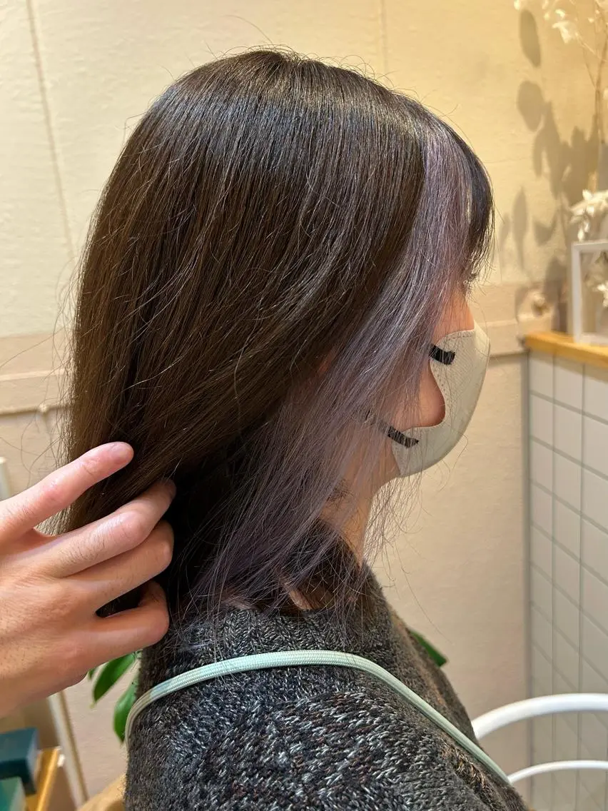 ミディアム カット ヘアカラー トリートメント 茨木市駅徒歩5分 小林龍之介のヘアスタイル