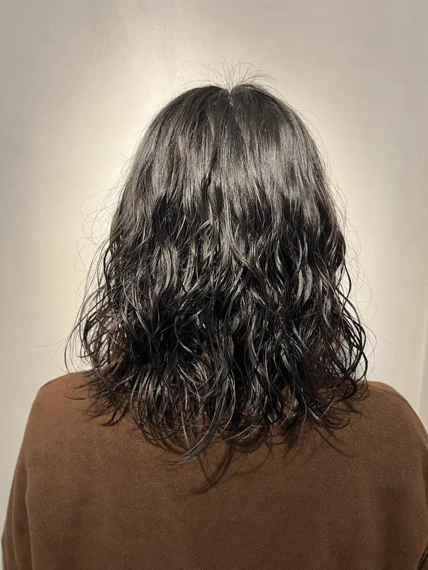 ミディアム パーマ ヘアアレンジ yoshikei -mow hair-のヘアスタイル