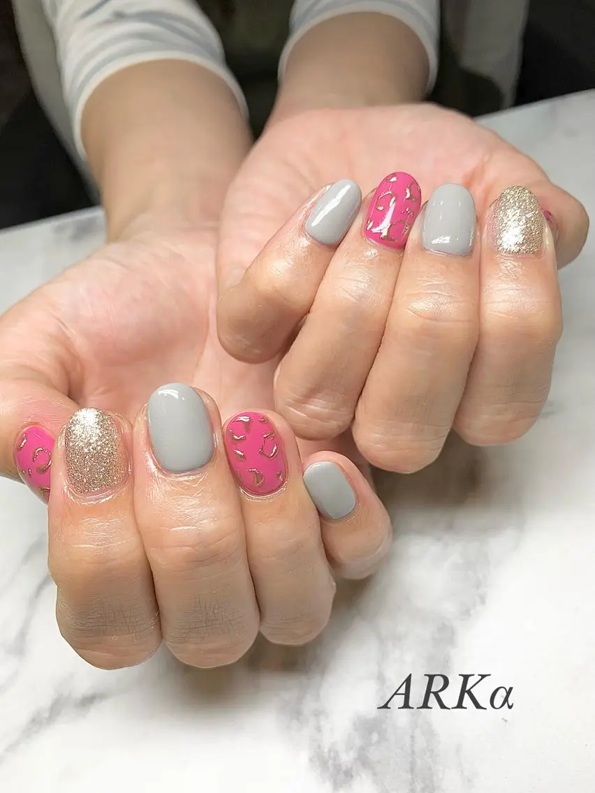 ショート ネイル ミラーネイル ハンドネイル Nailsalon ARKαのネイルデザイン