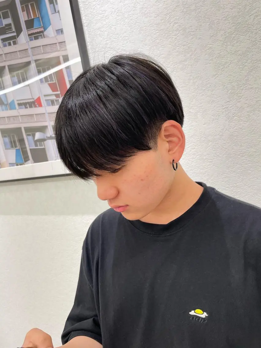 ショート カラー メンズ メンズメッシュ マッシュ シースルーマッシュ メッシュ メンズ特化/今池駅 徒歩1分/岡本一真のヘアスタイル