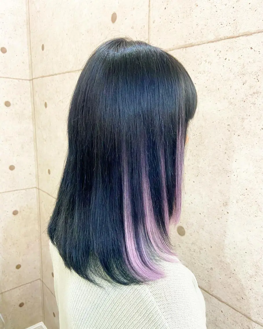 セミロング ヘアカラー ヘアセット☆ 髪質改善カラー☆まいのヘアスタイル