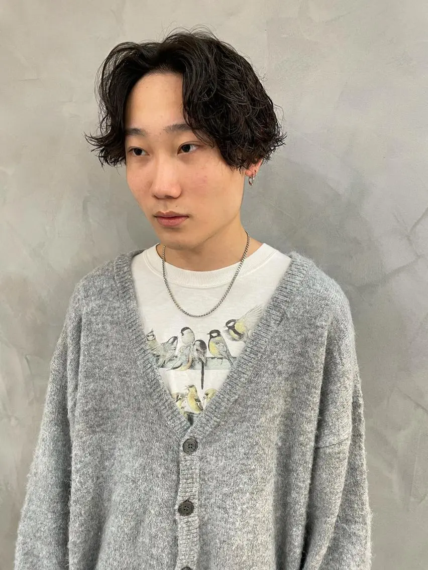 ミディアム パーマ メンズ ミディアムパーマ メンズパーマ Basis 田口豪司のヘアスタイル