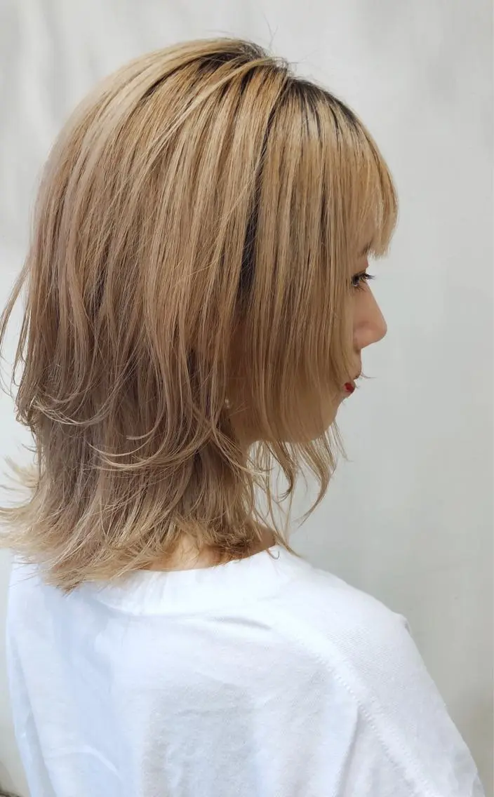 ミディアム ボブ ウルフカット ウルフボブ 安藤 明日翔のヘアスタイル
