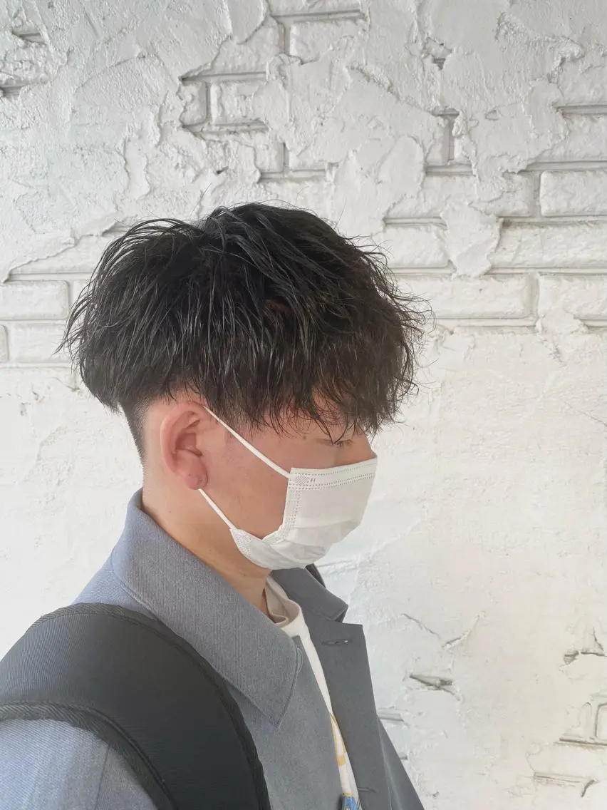 パーマ メンズ カット パーマ 尾崎 優也のヘアスタイル