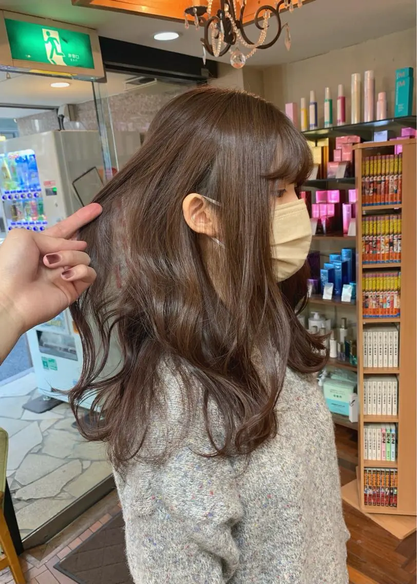 セミロング カラー ベージュカラー 矢野 晃平のヘアスタイル