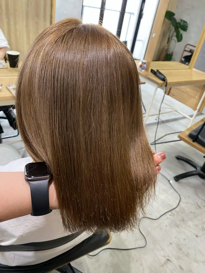 ミディアム カラー 髪質改善/レイヤー カット手塚奨のヘアスタイル