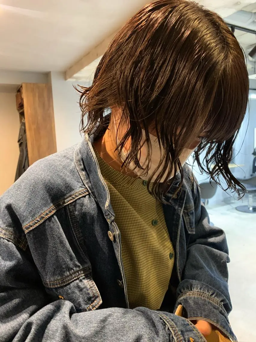 ミディアム パーマ ボブパーマコテ巻き風 パーマNo1深江秀平のヘアスタイル