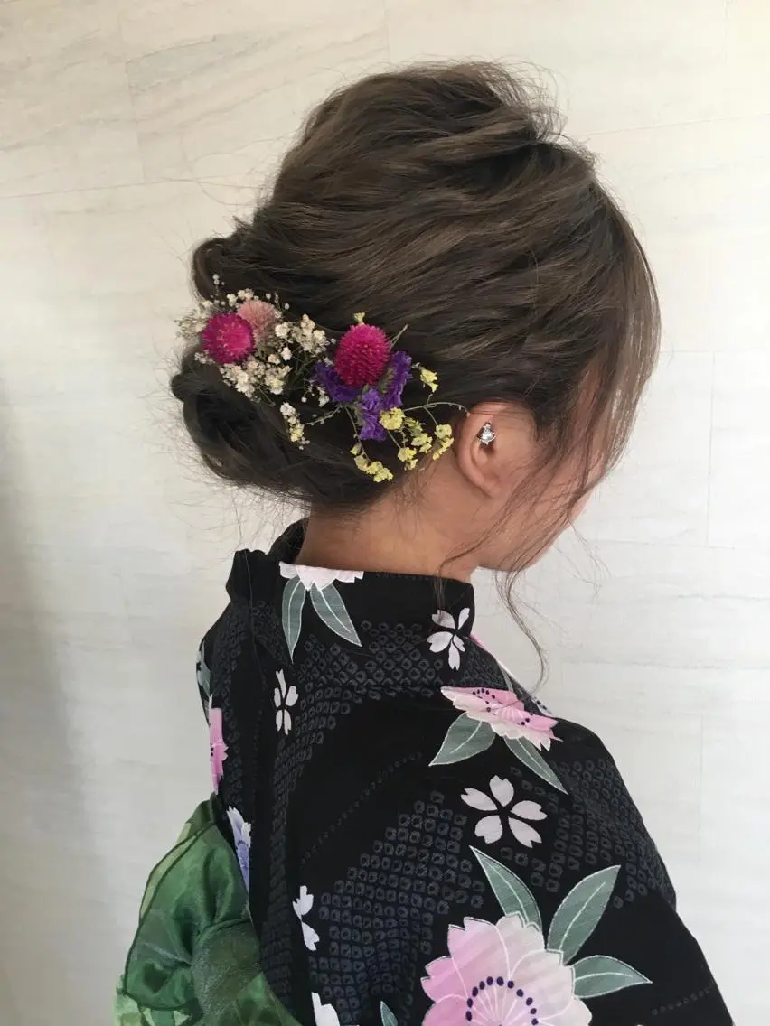ヘアアレンジ 浴衣 ラブーケ中川中島店 クラタチカコのヘアスタイル
