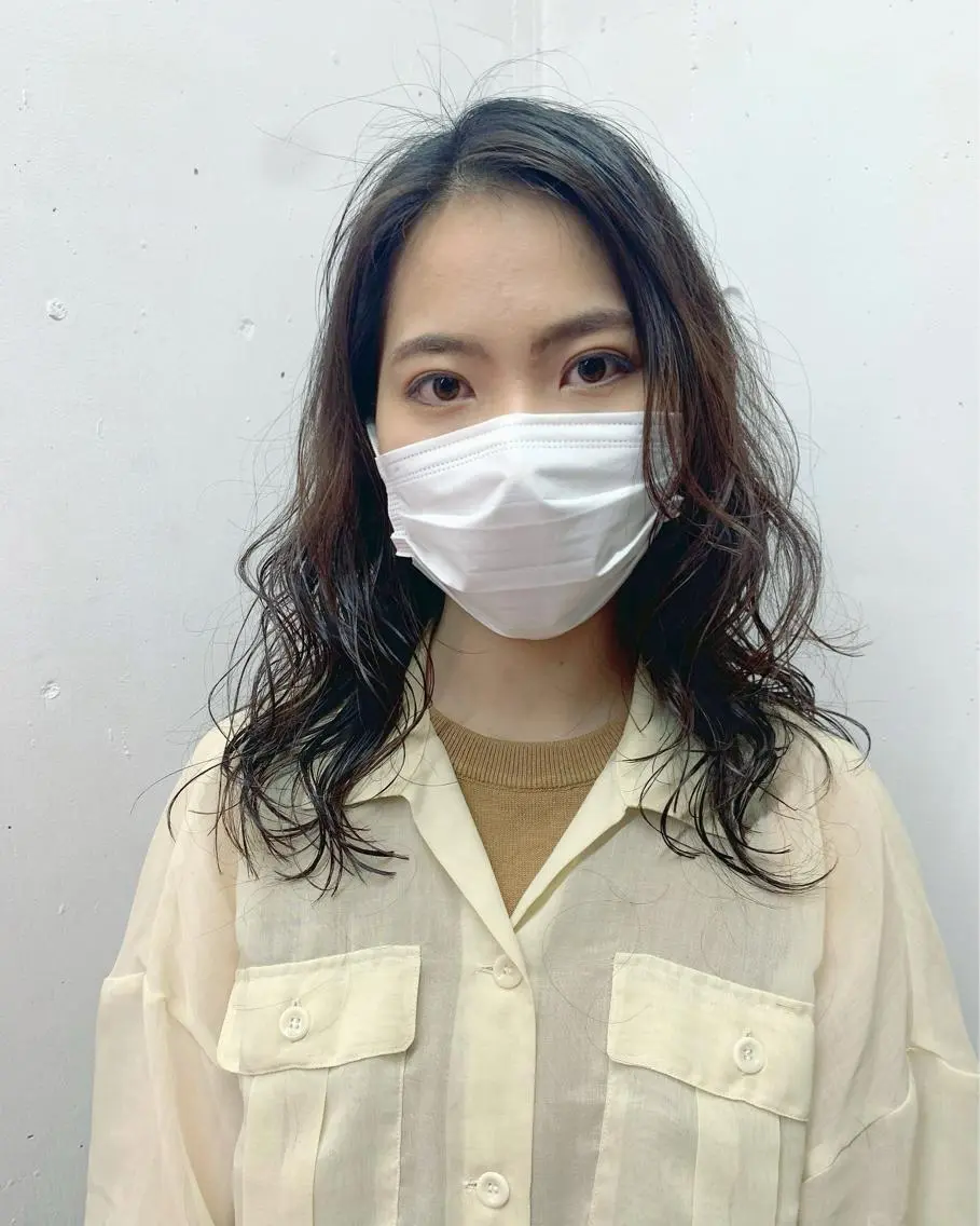 セミロング パーマ セミロングパーマ ヤマグチ リョウのヘアスタイル