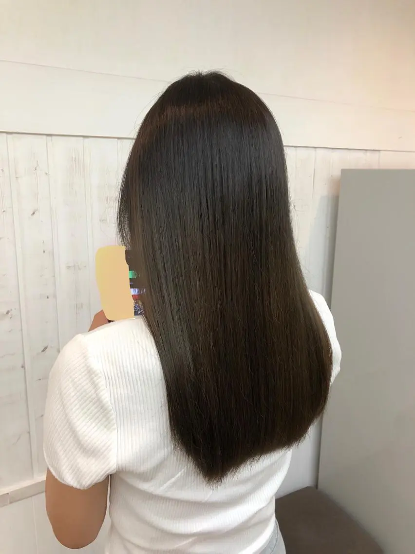 ロング アッシュ パープルカラー ボブ ハイライト 髪質改善 JURI🤎 ワンカールレイヤーのヘアスタイル