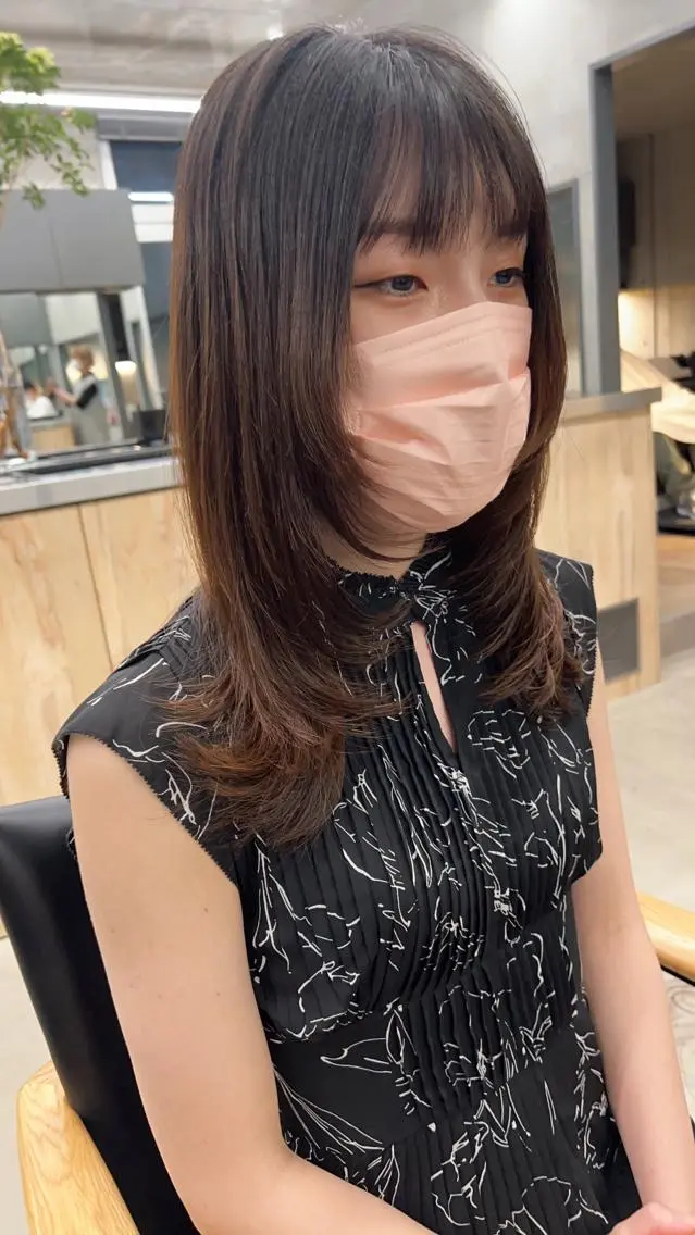ロング 顔周りカット ロング ウルフカット 誰より丁寧なカット/ 小林輝/レイヤーのヘアスタイル