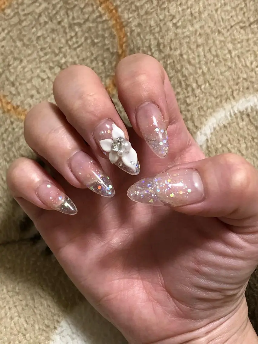 ネイル アートネイル グラデーション ラメ(グリッター) ラメグラデーション スカルプネイル chii nailのネイルデザイン