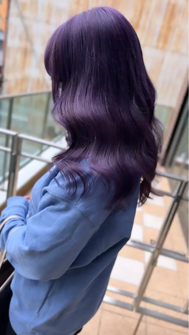 ロング カラー ラベンダーカラー パープルカラー 髪質改善縮毛矯正/ ブリーチ/中尾のヘアスタイル