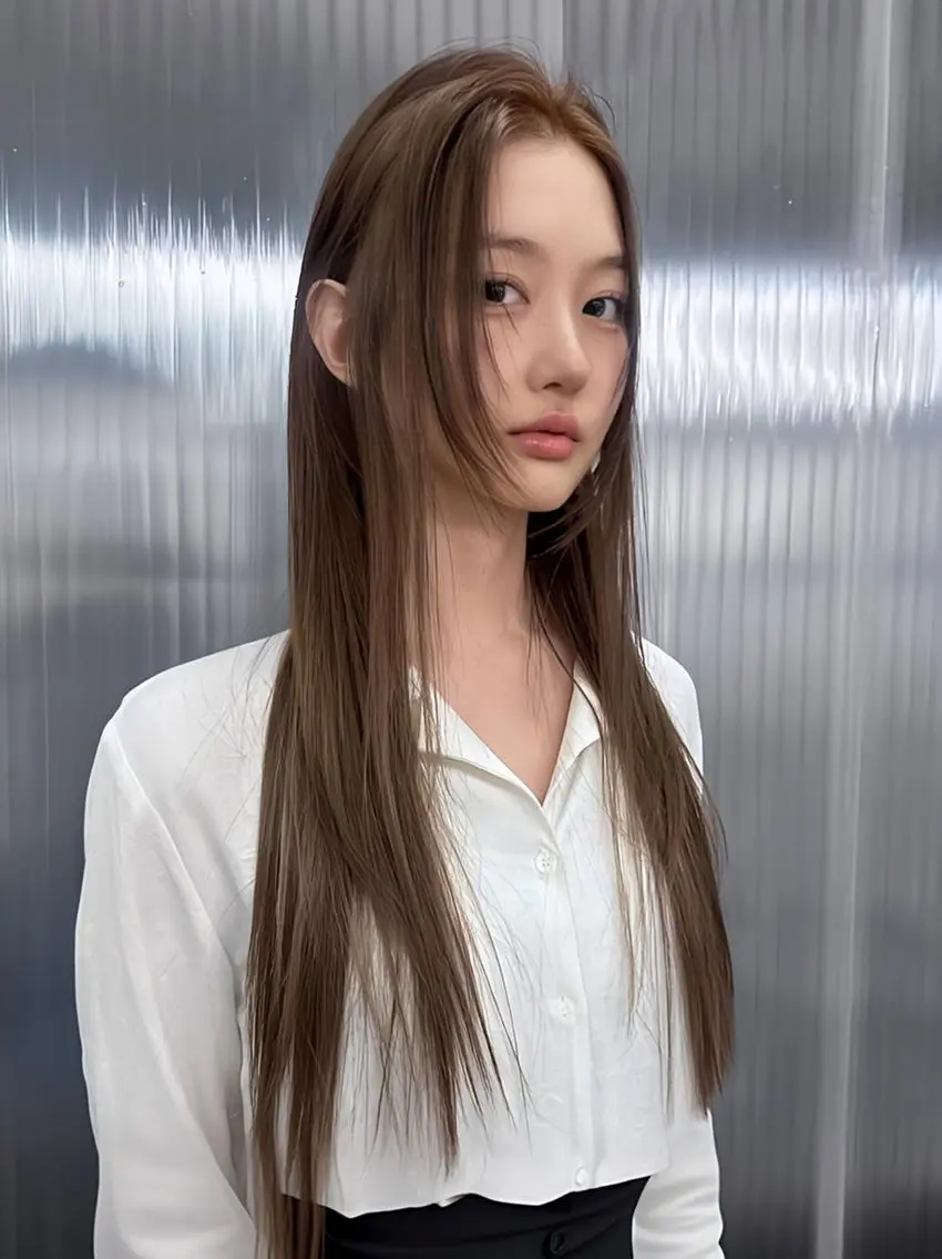 カラー ロング カラー ×シールエクステのヘアスタイル
