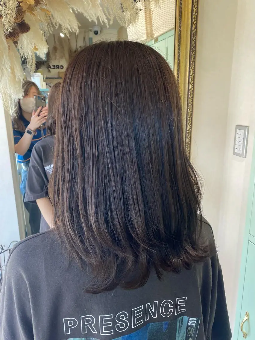 ミディアム カラー ヘアカラー 透明感カラー/韓国 ヘア🩶yuri🩵のヘアスタイル