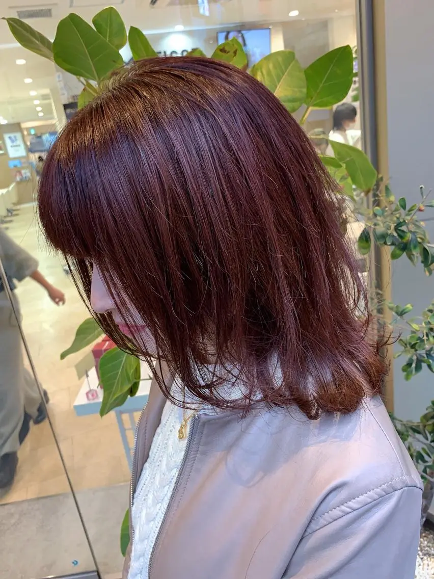 ミディアム カラー ヘアカラー トリートメント 💎髪質改善/縮毛 矯正💎メンズパーマのヘアスタイル