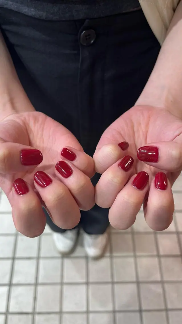 ネイル アートネイル フレンチネイル ジェルネイル グラデーション 韓国ネイル ボブ/暖色カラー コウボヒカルのヘアスタイル