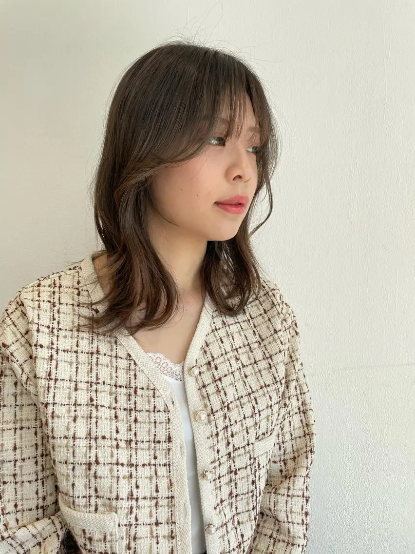 ミディアム 似合わせカット 迫留由弥のヘアスタイル