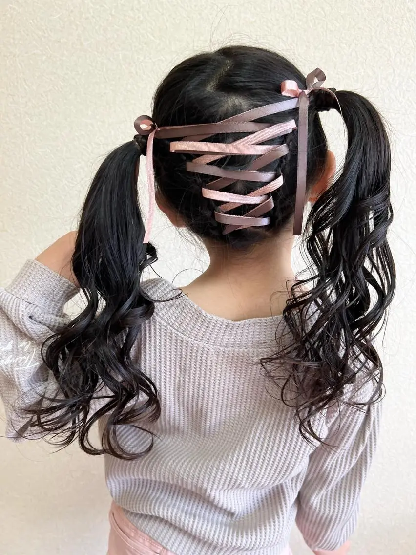 ロング カラー キッズ マツエク・マツパ 子どものヘアアレンジ 極楽気分orおめめ パッチリ都立大学駅のマツエク・マツパデザイン