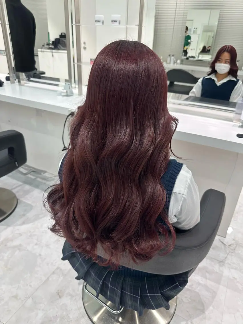 ミディアム カラー ヘアカラー トリートメント ヘッドスパ ヘアセット ♡上品韓国髪♡ブラ ウン/SAYATOのヘアスタイル