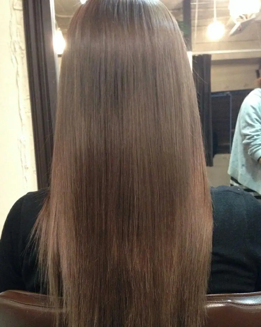 ロング カラー セミロング グレージュ パープルカラー パープルグレージュ 100%髪質改善特化 TRUNSのヘアスタイル