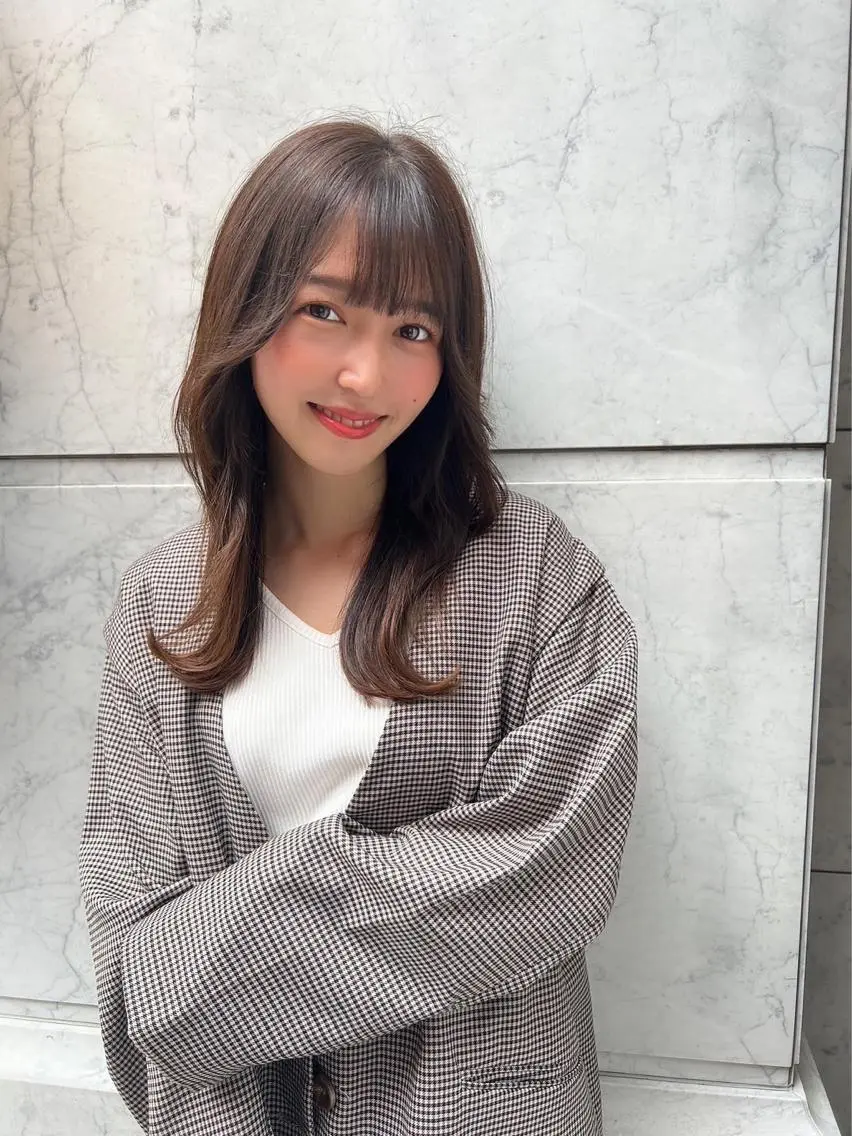 ミディアム カラー くびれヘア カット ヘアカラー トリートメント 🍀小川大輔🍀 ボブ/ブリーチ🥇のヘアスタイル