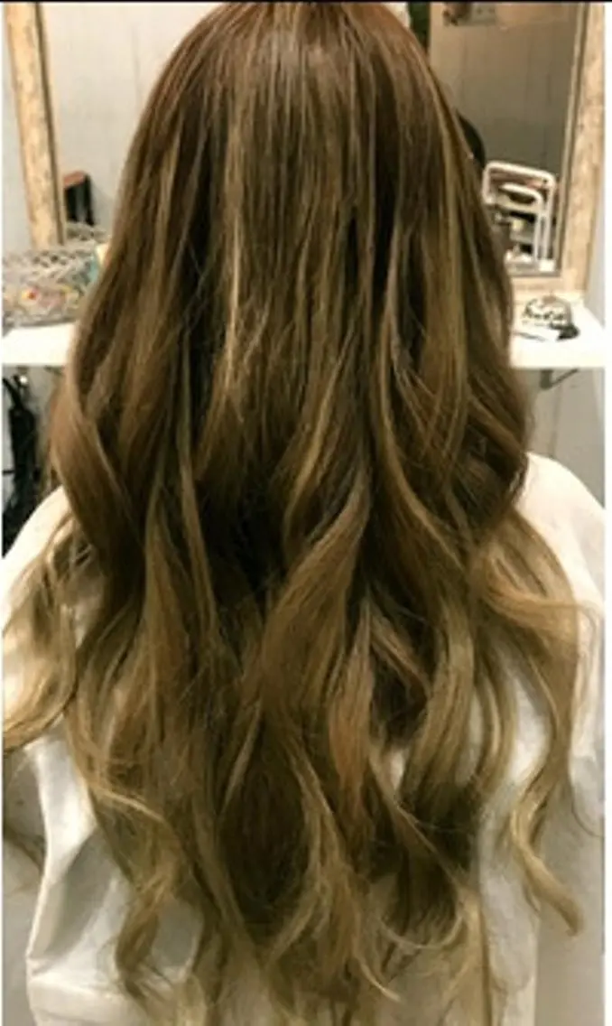 セミロング カラー チビ編み込みエクステ シールEXどぅ〜すのヘアスタイル